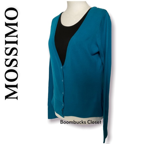 Like New Mossimo  Bright Cerulean Blue Cardigan Size M 100% cotton - Picture 2 of 15